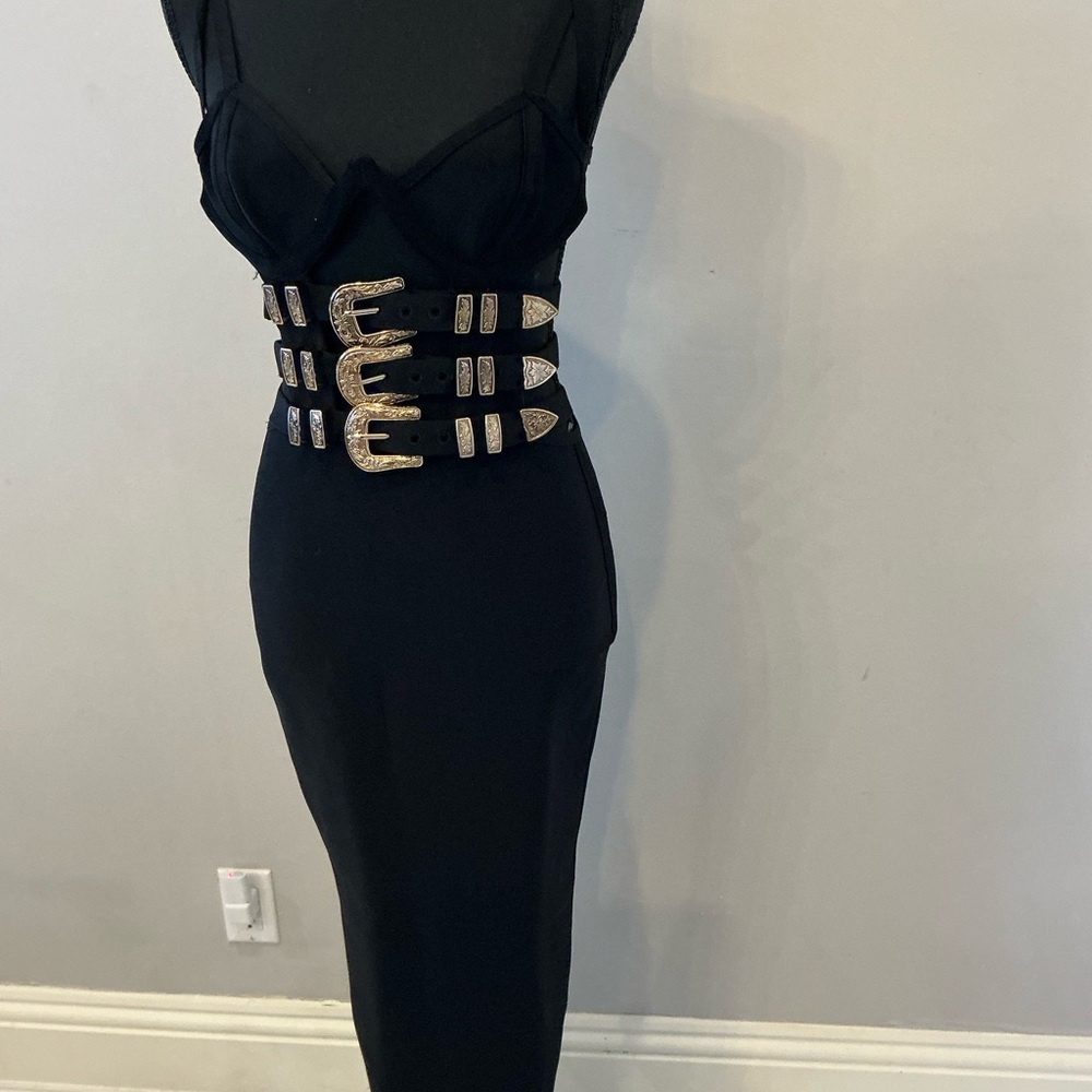 House Of London Elegant Black Evening Dress/midi - Picture 6 of 13